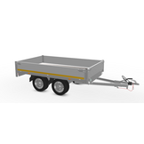 Geremde Eduard plateauwagen - 256x150 cm - 750 kg bruto laadvermogen - 63 cm laadvloerhoogte - 30 cm borden - tandemasser