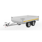 Geremde Eduard plateauwagen - 256x150 cm - 750 kg bruto laadvermogen - 63 cm laadvloerhoogte - 30 cm borden - tandemasser