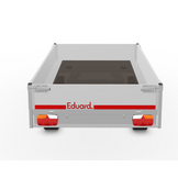 Geremde Eduard plateauwagen - 256x150 cm - 750 kg bruto laadvermogen - 63 cm laadvloerhoogte - 30 cm borden - tandemasser