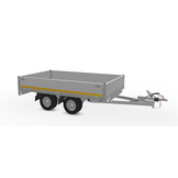 Geremde Eduard plateauwagen - 256x150 cm - 750 kg bruto laadvermogen - 56 cm laadvloerhoogte - 30 cm borden - tandemasser