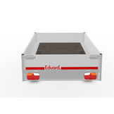 Geremde Eduard plateauwagen - 256x150 cm - 750 kg bruto laadvermogen - 56 cm laadvloerhoogte - 30 cm borden - tandemasser