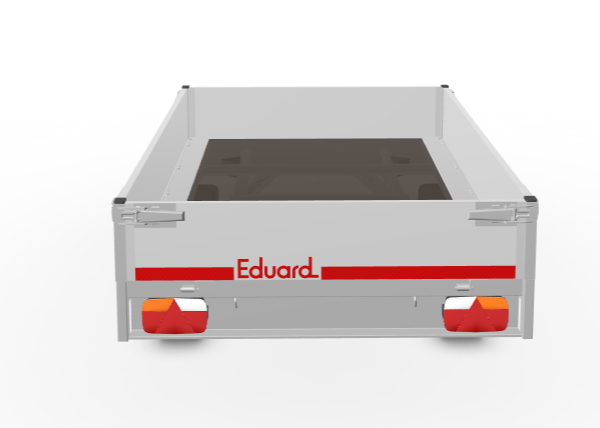 Geremde Eduard plateauwagen - 256x150 cm - 750 kg bruto laadvermogen - 56 cm laadvloerhoogte - 30 cm borden - tandemasser