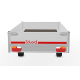 Geremde Eduard plateauwagen - 256x150 cm - 1000 kg bruto laadvermogen - 72 cm laadvloerhoogte - 30 cm borden