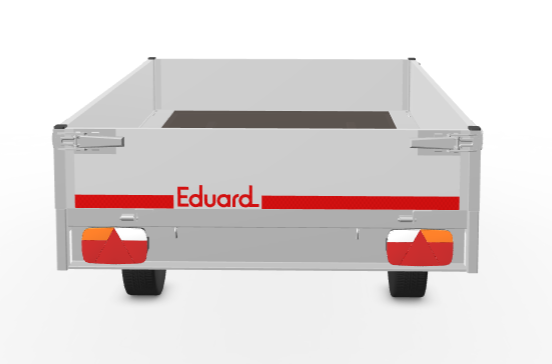 Geremde Eduard plateauwagen - 256x150 cm - 1000 kg bruto laadvermogen - 72 cm laadvloerhoogte - 30 cm borden