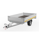 Geremde Eduard plateauwagen - 256x150 cm - 1000 kg bruto laadvermogen - 63 cm laadvloerhoogte - 30 cm borden