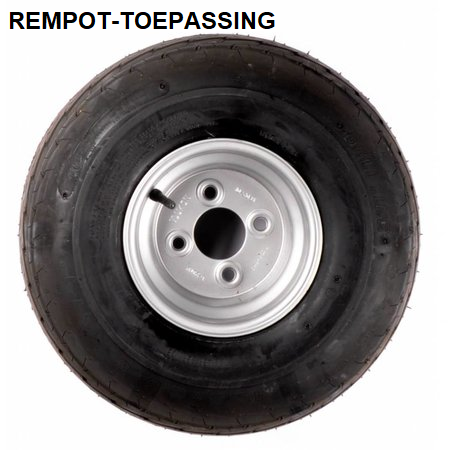 Compleet 8 inch wiel - 18.5x8.50-8 band + velg - opel steek: 4x100 - 6PR - 425 kg - 60 mm naafdiameter