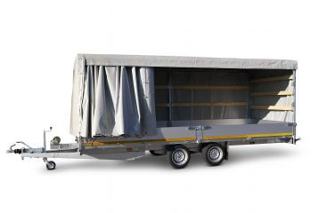 Geremde Eduard multitransporter - 506x200 cm - 3500 kg bruto laadvermogen - 63 cm laadvloerhoogte - 30 cm borden - inclusief oprijplaten
