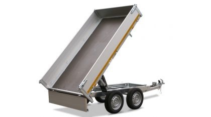 Ongeremde Eduard achterwaartse kipper - 256x150 cm - 750 kg bruto laadvermogen - elektrisch met afstandsbediening - 72 cm laadvloerhoogte