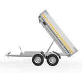 Ongeremde Eduard achterwaartse kipper - 256x150 cm - 750 kg bruto laadvermogen - elektrisch met afstandsbediening en handpomp - 72 cm laadvloerhoogte