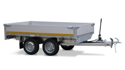 Ongeremde Eduard achterwaartse kipper - 256x150 cm - 750 kg bruto laadvermogen - handpomp - 63 cm laadvloerhoogte