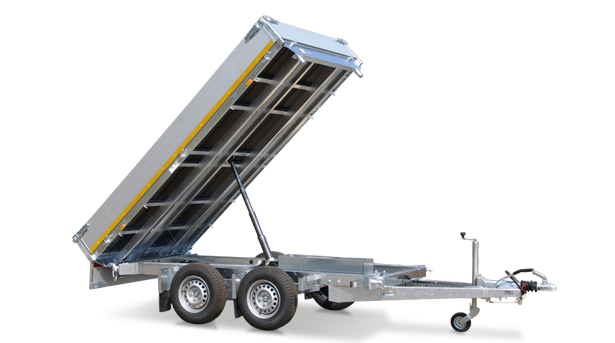 Ongeremde Eduard achterwaartse kipper - 256x150 cm - 750 kg bruto laadvermogen - elektrisch, extern laden - 63 cm laadvloerhoogte