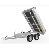 Ongeremde Eduard achterwaartse kipper - 256x150 cm - 750 kg bruto laadvermogen - elektrisch met afstandsbediening en handpomp  - 63 cm laadvloerhoogte