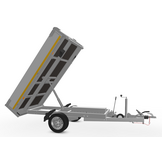 Geremde Eduard achterwaartse kipper - 256x150 cm - 1350 kg bruto laadvermogen - elektrisch, extern laden en een handpomp - 63 cm laadvloerhoogte