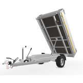 Geremde Eduard achterwaartse kipper - 256x150 cm - 1350 kg bruto laadvermogen - elektrisch, extern laden en een handpomp - 63 cm laadvloerhoogte