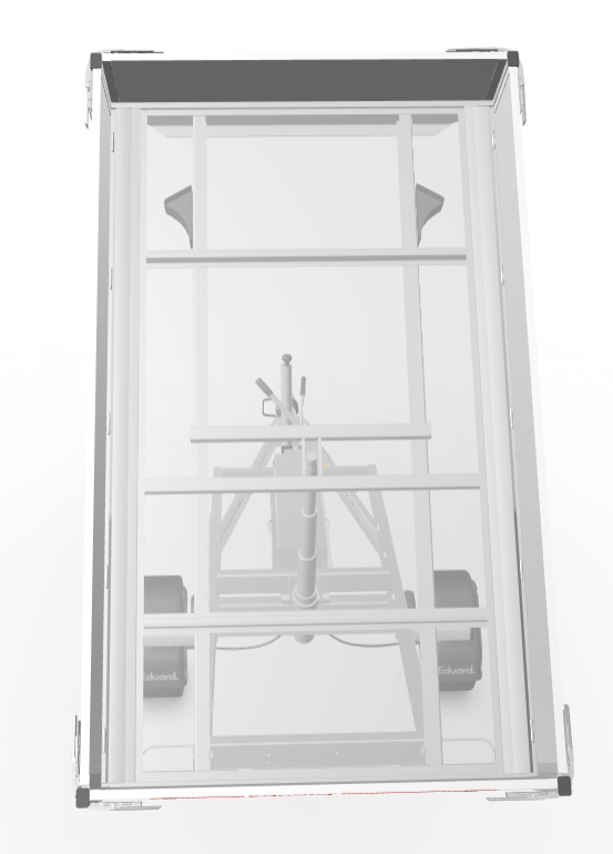 Geremde Eduard achterwaartse kipper - 256x150 cm - 1350 kg bruto laadvermogen - elektrisch, extern laden en een handpomp - 63 cm laadvloerhoogte