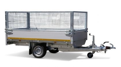 Geremde Eduard achterwaartse kipper - 256x150 cm - 1350 kg bruto laadvermogen - elektrisch, extern laden met afstandsbediening - 63 cm laadvloerhoogte