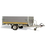 Geremde Eduard achterwaartse kipper - 256x150 cm - 1350 kg bruto laadvermogen - elektrisch, extern laden met afstandsbediening - 63 cm laadvloerhoogte