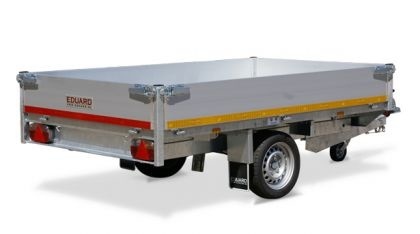 Geremde Eduard achterwaartse kipper - 256x150 cm - 1500 kg bruto laadvermogen - elektrisch, extern laden en handpomp - 63 cm laadvloerhoogte