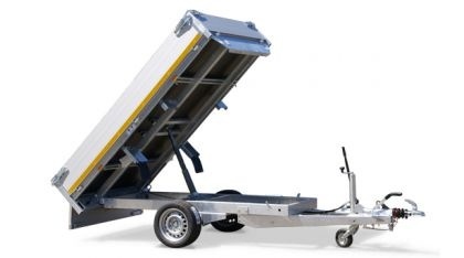 Geremde Eduard achterwaartse kipper - 256x150 cm - 1500 kg bruto laadvermogen - elektrisch, extern laden en handpomp - 63 cm laadvloerhoogte