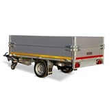 Geremde Eduard achterwaartse kipper - 256x150 cm - 1500 kg bruto laadvermogen - elektrisch, extern laden en handpomp - 63 cm laadvloerhoogte