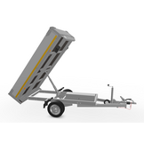 Geremde Eduard achterwaartse kipper - 256x150 cm - 1500 kg bruto laadvermogen - elektrisch, extern laden met afstandsbediening - 63 cm laadvloerhoogte