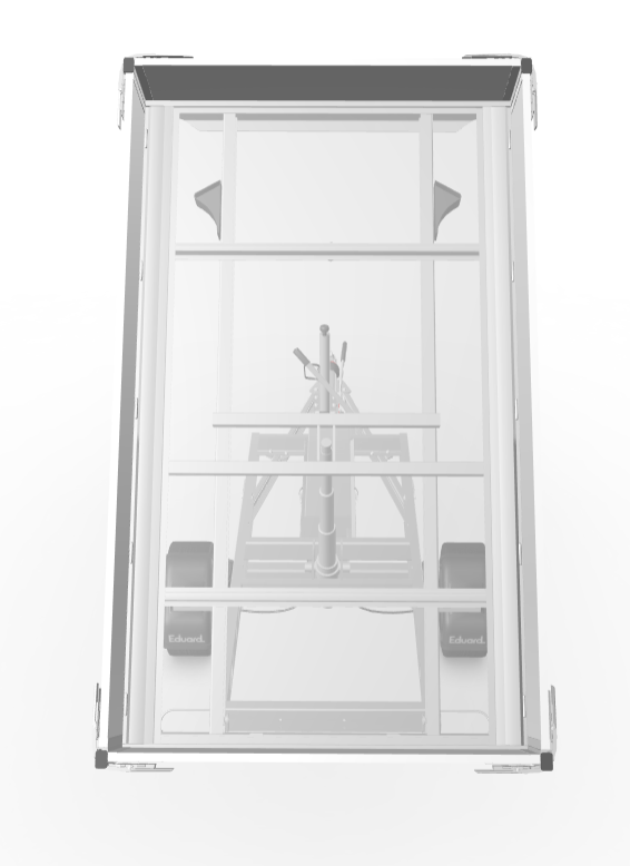 Geremde Eduard achterwaartse kipper - 256x150 cm - 1500 kg bruto laadvermogen - elektrisch, extern laden met afstandsbediening en een handpomp - 63 cm laadvloerhoogte