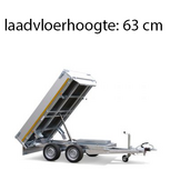 Geremde Eduard achterwaartse kipper - 256x150 cm - 2000 kg bruto laadvermogen - elektrisch, extern laden - 63 cm laadvloerhoogte