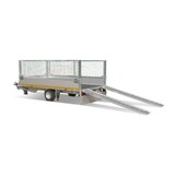 Geremde Eduard multitransporter - 330x180 cm - 1500 kg bruto laadvermogen - 56 cm laadvloerhoogte - 30 cm borden - inclusief oprijplaten en handlier