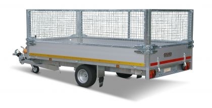 Geremde Eduard multitransporter - 330x180 cm - 1500 kg bruto laadvermogen - 56 cm laadvloerhoogte - 30 cm borden - inclusief oprijplaten en handlier