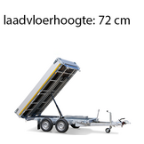 Geremde Eduard achterwaartse kipper - 256x150 cm - 2500 kg bruto laadvermogen - elektrisch, extern laden en een afstandsbediening - 72 cm laadvloerhoogte