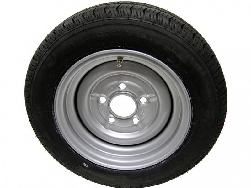 Compleet 12 inch wiel - 155/70R12C band + velg - 5x165,1 - 900 kg - 114,6 mm naafdiameter