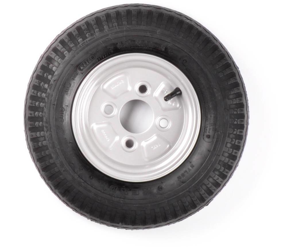 Compleet 10 inch wiel - 4.00-10 band + velg - opel steek: 4x100 - 345 kg - 6PR - 60 mm naafdiameter