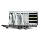 Geremde Eduard multitransporter - 406x220 cm - 3000 kg bruto laadvermogen - 56 cm laadvloerhoogte - 30 cm borden - inclusief oprijplaten en handlier