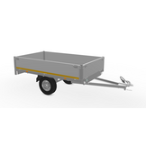 Ongeremde Eduard plateauwagen - 256x150 cm - 750 kg bruto laadvermogen - 72 cm laadvloerhoogte - 40 cm borden - enkelasser