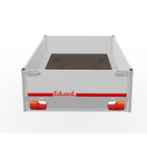 Ongeremde Eduard plateauwagen - 256x150 cm - 750 kg bruto laadvermogen - 72 cm laadvloerhoogte - 40 cm borden - enkelasser