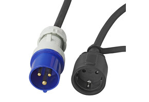 CEE naar Schuko stekkerdoos - 15 cm