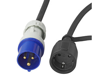 CEE naar Schuko stekkerdoos - 15 cm