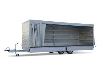 Geremde Eduard plateauwagen - 606x200 cm - 2700 kg bruto laadvermogen - 63 cm laadvloerhoogte - 30 cm borden