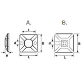 Bevestiging ogen voor tie rips - 28x28 mm