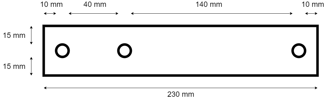 Verbindingsstrip liersteun-dissel 230x40 mm