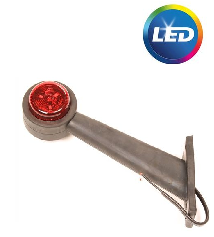 Breedtelicht rood/wit - 45 graden - LED - 12/24 Volt