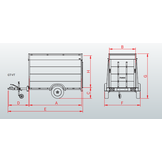 Anssems GTB 1200 VT2 HT gesloten aanhanger - 1200 kg bruto laadvermogen - 251x126x118 cm laadoppervlak - geremd - inclusief deksel en achterklep