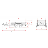 Anssems BSX 750 bakwagen - 750 kg bruto laadvermogen - 205x120 cm laadoppervlak - ongeremd