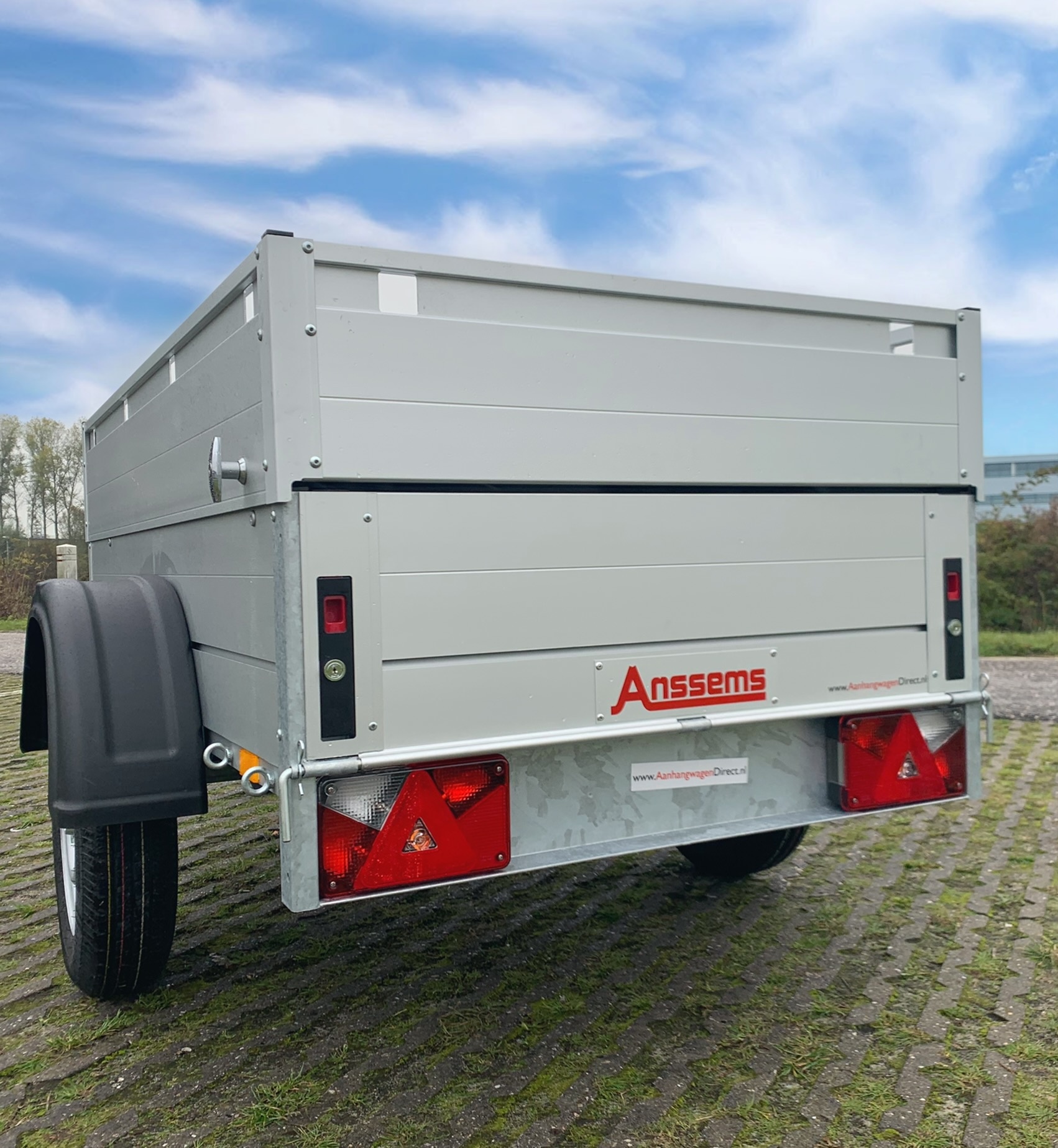 Anssems GT 500 bagagewagen - 500 kg bruto laadvermogen - 151x101x48 cm laadoppervlak - ongeremd - inclusief deksel