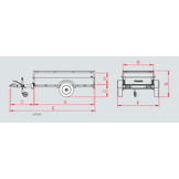 Anssems GTB 1200 VT1 bagagewagen - 1200 kg bruto laadvermogen - 251x126x83 cm laadoppervlak - geremd - inclusief deksel