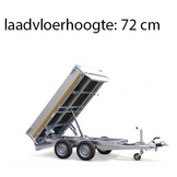 Geremde Eduard achterwaartse kipper - 310x180 cm - 2000 kg bruto laadvermogen - elektrisch - 72 cm laadvloerhoogte - 30 cm borden