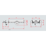 Anssems GTB 1200 bakwagen - 1200 kg bruto laadvermogen - 251x126 cm laadoppervlak - geremd