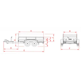 Anssems GTT 2000 bakwagen - 2000 kg bruto laadvermogen - 301x126 cm laadoppervlak - geremd