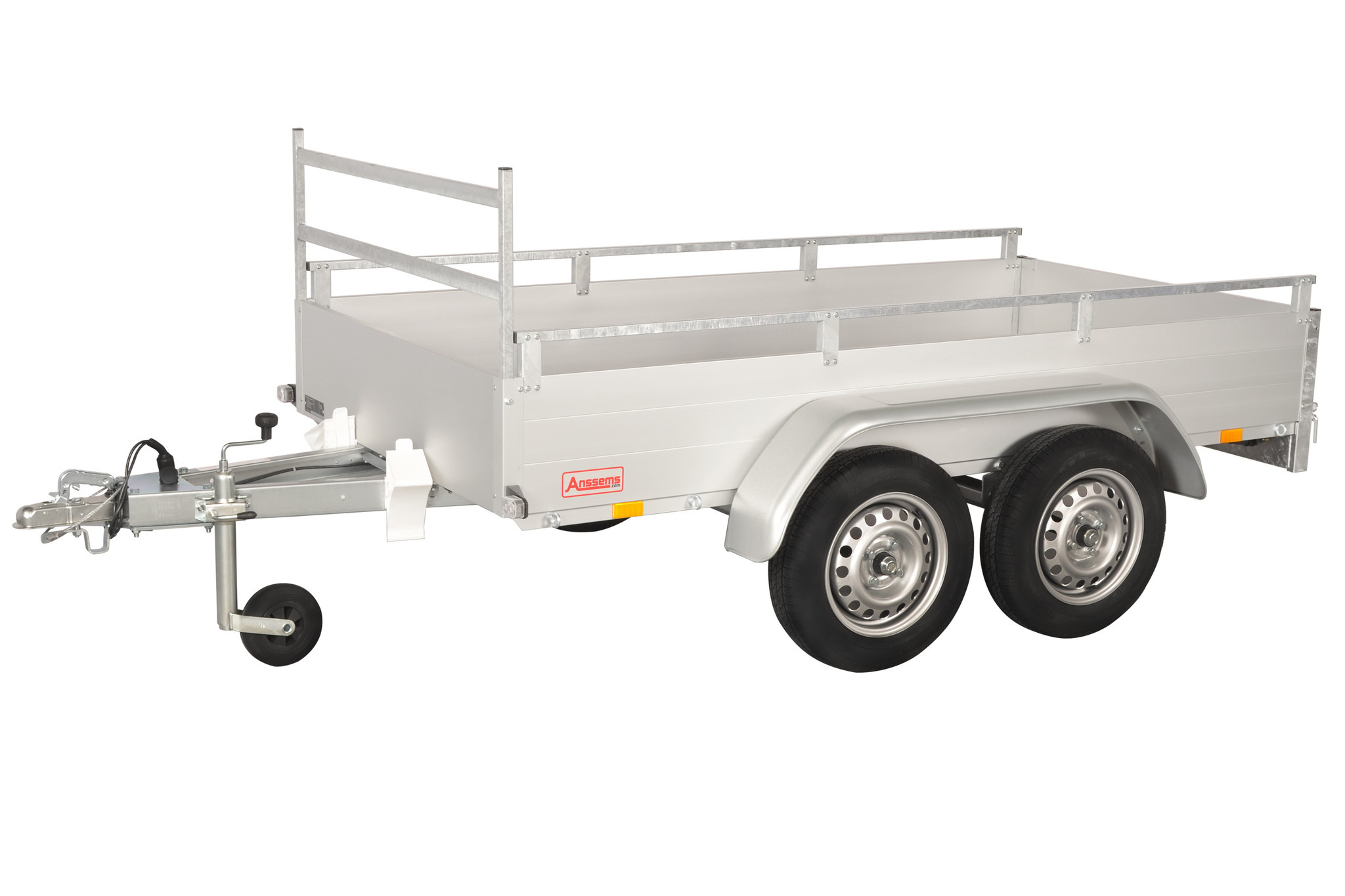 Anssems GTT 750 R bakwagen - 750 kg bruto laadvermogen - 251x126 cm laadoppervlak - ongeremd - inclusief reling en voorrek