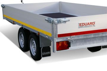 Geremde Eduard Multitransporter - 310x160 cm - 2000 kg bruto laadvermogen - 63 cm laadvloerhoogte - 30 cm borden - inclusief oprijplaten